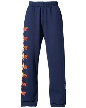 Cherry World Pantalones De Chándal Con Estampado Gráfico - Azul