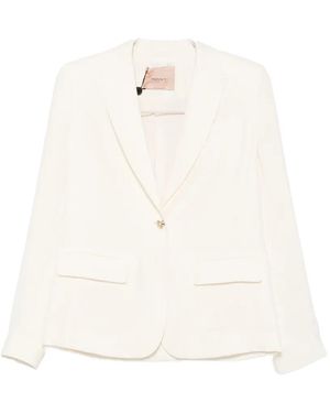 Twinset Heart-Motif Single-Breasted Blazer - White