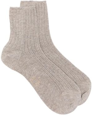 Alto Milano Chaussettes À Logo Brodé - Grey