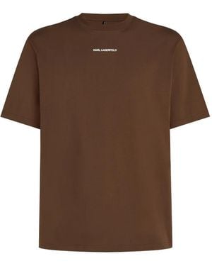 KARL LAGERFELD Logo-Print T-Shirt - Brown
