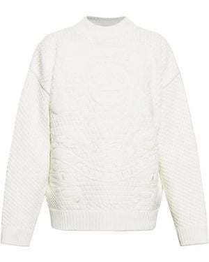 Lacoste Embossed Crew-Neck Jumper - White