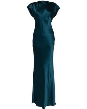 Michelle Mason Backless Silk Gown - Blue