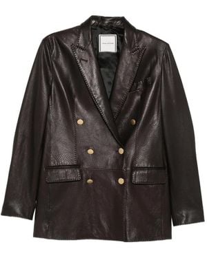 Tagliatore Josie Double-Breasted Leather Jacket - Black