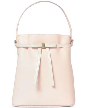 Ferragamo Bolso Bombonera Con Detalle De Lazo - Blanco