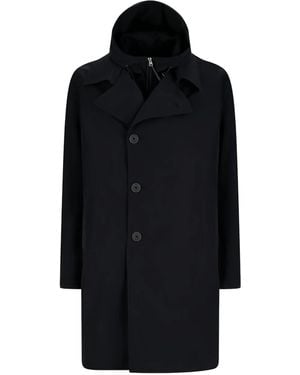 Herno フーデッド シングルコート - ブラック