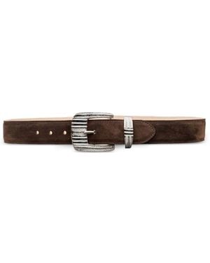 L'Agence Aya Suede Belt - White