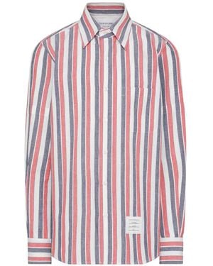 Thom Browne Madras Cotton Repp Stripe Armband Shirt - Pink