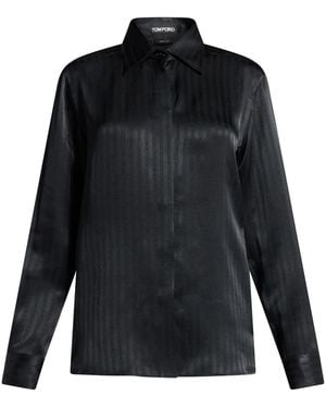 Tom Ford Whitney ストライプ シャツ - ブラック