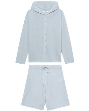 B+ AB Ribbed-Knit Loungewear Set - Blue