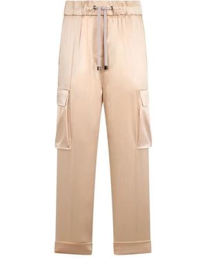 Peserico Satin Cargo Trousers - Natural