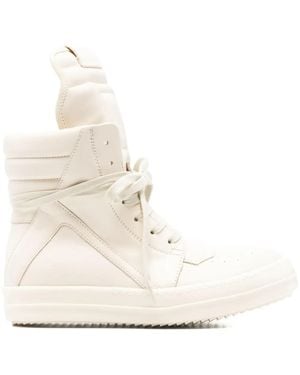 Rick Owens Lace-Up Zip-Fastening Sneakers - Natural