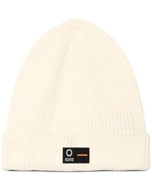 Suns Ribbed-Knit Beanie Hat - Natural