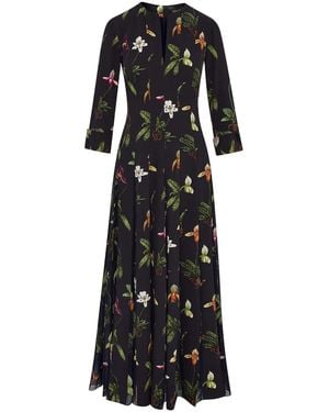 Oscar de la Renta Orchid T 3/4 Kleid Mit Cady-Einsatz - Schwarz