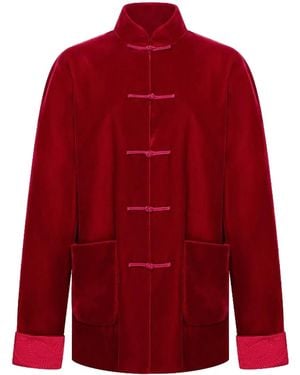 Shanghai Tang Velvet Tang Jacket - Red
