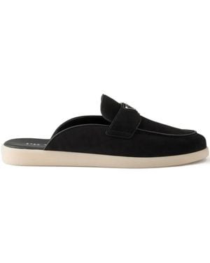 Prada Suede Mules - Black