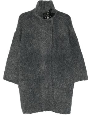 Liu Jo Buckle-Collar Coat - Grey