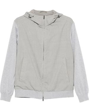 Paul & Shark Hooded Panelled Hoodie - Grey
