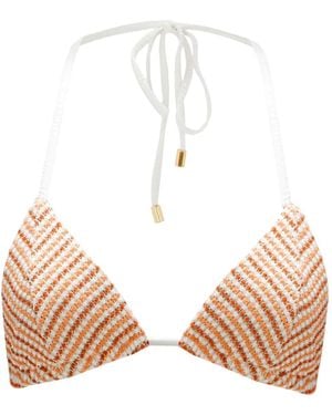 Perfect Moment Llonga Striped Triangle Bikini Top - Natural