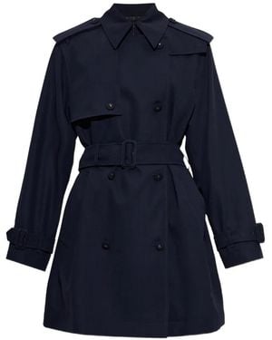 Burberry Latchmere Wool Trench Coat - Blue