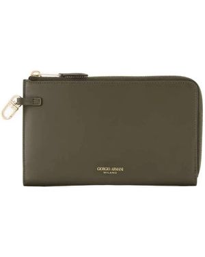 Giorgio Armani Zip-Around Clasp Wallet - Grey