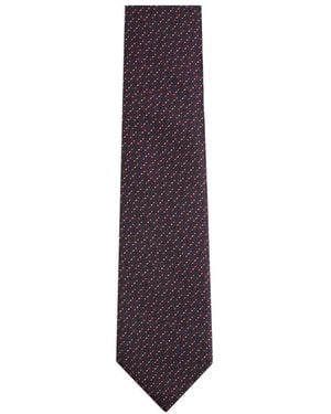 ZEGNA Cravate À Motif Géométrique - Violet