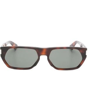 Saint Laurent Gafas De Sol Con Efecto De Carey - Gris