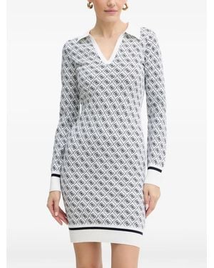 Guess Monogram V-Neck Mini Dress - Grey