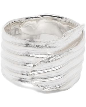 Completedworks Anillo Texturizado Con Diseño Cruzado - Blanco