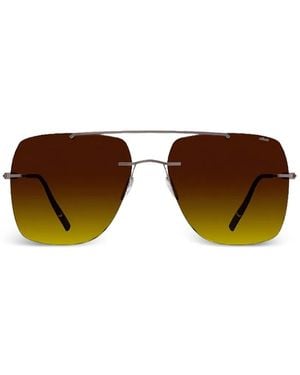 Silhouette Panmure Rimless Square-Frame Sunglasses - Brown