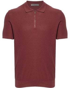 Corneliani Patterned-Jacquard Polo Shirt - Red