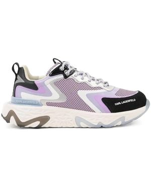Karl Lagerfeld Zapatillas de malla con paneles metalizados - Blanco