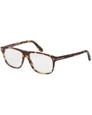 Tom Ford Tortoiseshell-Effect Rectangle-Frame Glasses - White