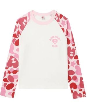 A Bathing Ape Long-Sleeve Camo T-Shirt - Red
