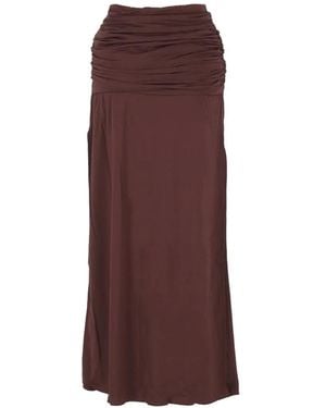 FEDERICA TOSI Ruched Side-Slit Skirt - Purple