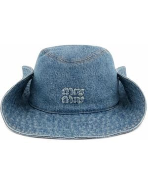 Miu Miu Washed Denim Cowboy Hat - Blue