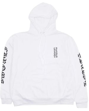 Chrome Hearts Sudadera Vertical Logo con capucha - Blanco