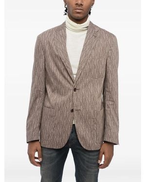 Corneliani Single-Breasted Patch-Pocket Blazer - Brown
