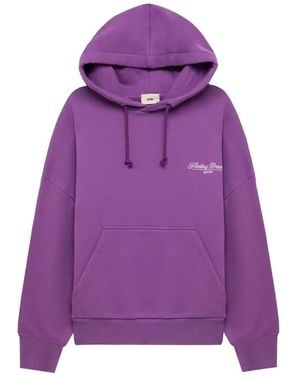 Autry Embroidered Hoodie - Purple