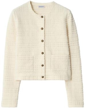 Burberry Wool Blend Jacket - Natural