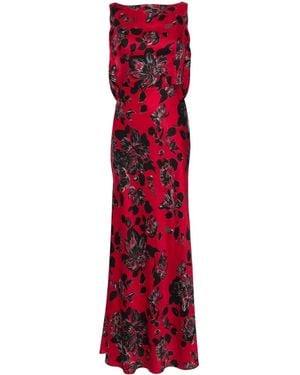 Emilia Wickstead Nefeli Maxi-jurk Met Bloemenprint - Rood