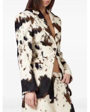 GIUSEPPE DI MORABITO Cow-Print Single-Breasted Blazer - Natural