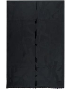 Saint Laurent Cassandre Schal Mit Monogramm - Schwarz
