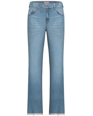 Marella Fringe-Hem Jeans - Blue