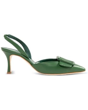 Manolo Blahnik Pumps Maysli Con Cinturino Posteriore - Verde