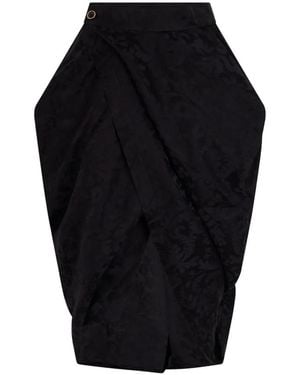Uma Wang Draped Asymmetric Skirt - Black