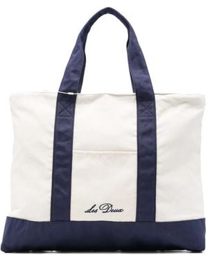 Les Deux Timon Panelled Top Tote Bag - Blue