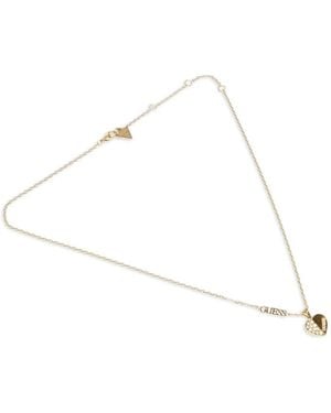 Guess Collar Con Corazón Con Detalles De Cristal - Blanco