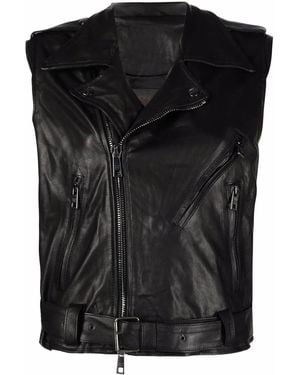 Giorgio Brato Leather Biker Jacket - Black