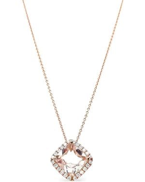 Lisa Nik 18K Rose Diamond And Morganite Necklace - Metallic