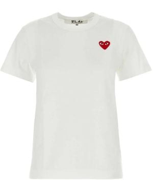 COMME DES GARÇONS PLAY T-Shirt À Motif Cœur - White